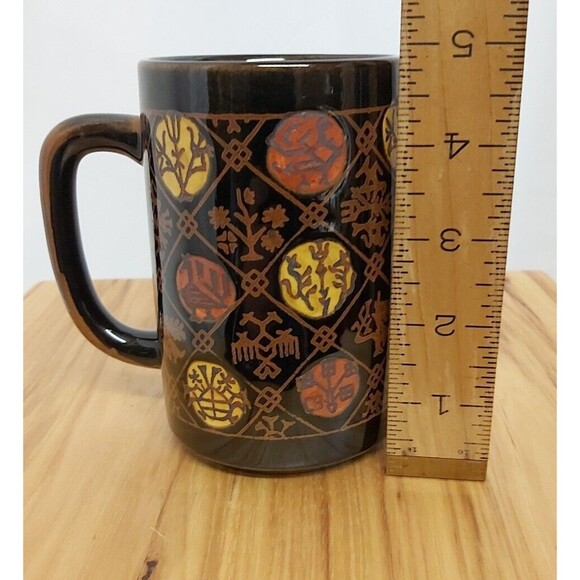 Asian Influence Brown Mug 1970s - Picture 8 of 8
